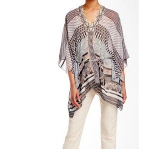 Hale Bob Beaded Embroidered Poncho Tunic